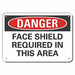 Face Mask Danger Sign 10inx14in Plastic