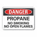 Propane Danger Sign 10inx14in Aluminum