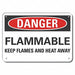 Alum Flammable Mtrl Danger Sign 10x14in