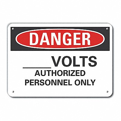 Alum Voltage Danger Sign 7x10in Alum