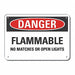 Alum Flammable Mtrl Danger Sign 10x14in