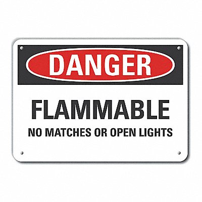 Flammable Mtrl Danger Sign 7x10in Plstc