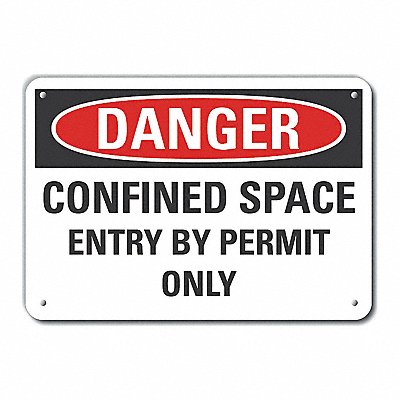 Confined Space Danger Sign 10x14in Alum