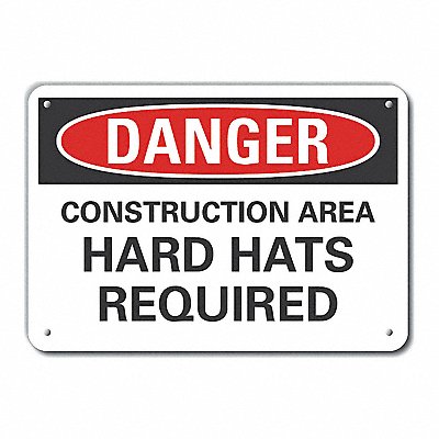 Construct Area Danger Sign 7x10in Plastc