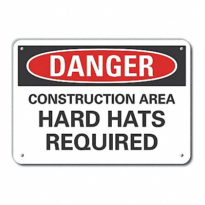 Alum Construct Area Danger Sign 7x10in