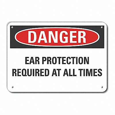 Hearing Danger Sign 7x10in Plastic