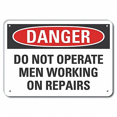 Alum Mach Operation Danger Sign 10x14in