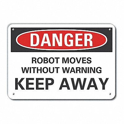 Robot Area Danger Sign 10inx14in Alum