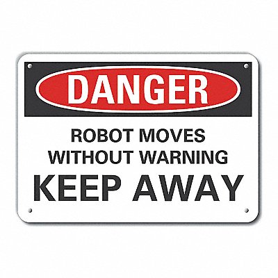 Alum Robot Area Danger Sign 7x10in Alum