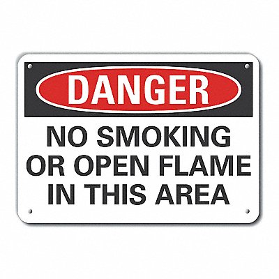 Rflct No Smoking Danger Sign 7x10in Alum