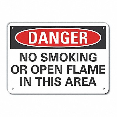 Alum No Smoking Danger Sign 10x14in Alum