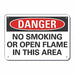 Alum No Smoking Danger Sign 10x14in Alum