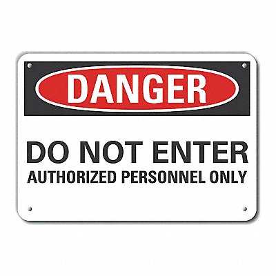 Rflctv Auth Person Danger Sign 10x14in