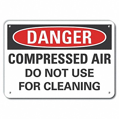 Alum Compressed Air Danger Sign 7x10in