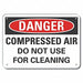 Alum Compressed Air Danger Sign 7x10in