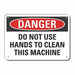 Alum Mach Operation Danger Sign 7x10in