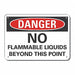 Alum Flammable Mtrl Danger Sign 10x14in