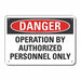 Rflct Mach Operation Danger Sign 7x10in