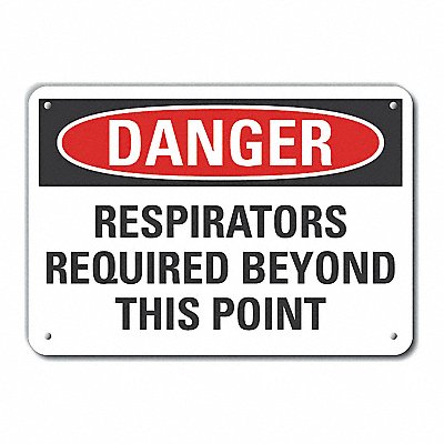 Respirator Required Danger Sign 7x10in