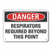 Respirator Required Danger Sign 10x14in