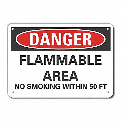 Rflct Flammable Area Danger Sign 7x10in