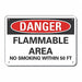 Rflct Flammable Area Danger Sign 7x10in