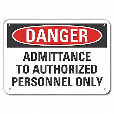 Danger Sign 7 in x 10 in Aluminum