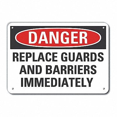 Rflct Machine Guards Danger Sign 7x10in
