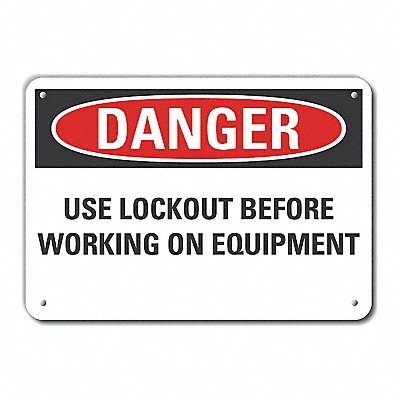 Alum Lockout Tagout Danger Sign 10x14in