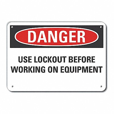 Lockout Tagout Danger Sign 7x10in Plstc