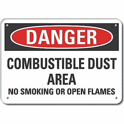 Alum Combust Dust Danger Sign 10x14in