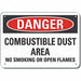 Rflct Combustbl Dust Danger Sign 7x10in