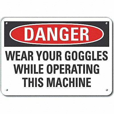 Plastic Eye Danger Sign 7x10in Plastic