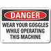 Plastic Eye Danger Sign 7x10in Plastic