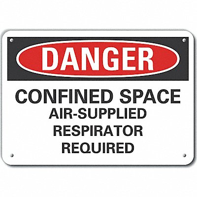 Rflct Confined Space Danger Sign 10x14in