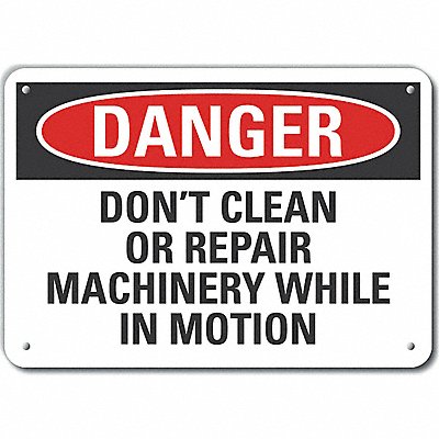 Alum Mach Operation Danger Sign 7x10in