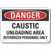 Alum Caustic Danger Sign 7x10in Alum