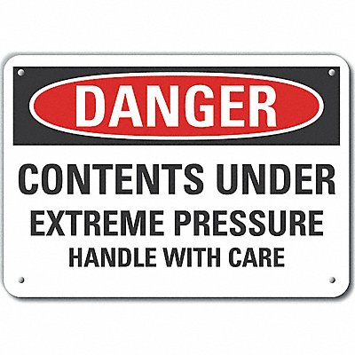 Alum Pressure Danger Sign 10x14in Alum