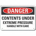 Alum Pressure Danger Sign 10x14in Alum