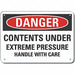 Pressure Danger Sign 7x10in Plastic