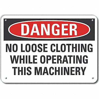 Rflct Mach Operation Danger Sign 10x14in