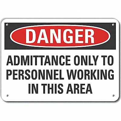 Auth Person Danger Sign 7x10in Plastic