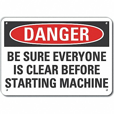 Alum Stay Clear Danger Sign 7x10in Alum