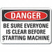 Alum Stay Clear Danger Sign 7x10in Alum