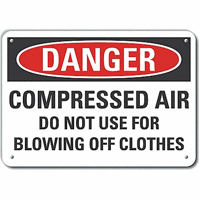 Alum Compressed Air Danger Sign 10x14in