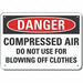 Alum Compressed Air Danger Sign 10x14in