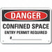 Confined Space Danger Sign 10x14in Alum