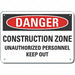 Construct Area Danger Sign 10x14in Alum