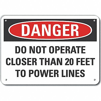 Plastic Electr Hzrd Danger Sign 10x14in
