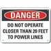 Plastic Electr Hzrd Danger Sign 10x14in